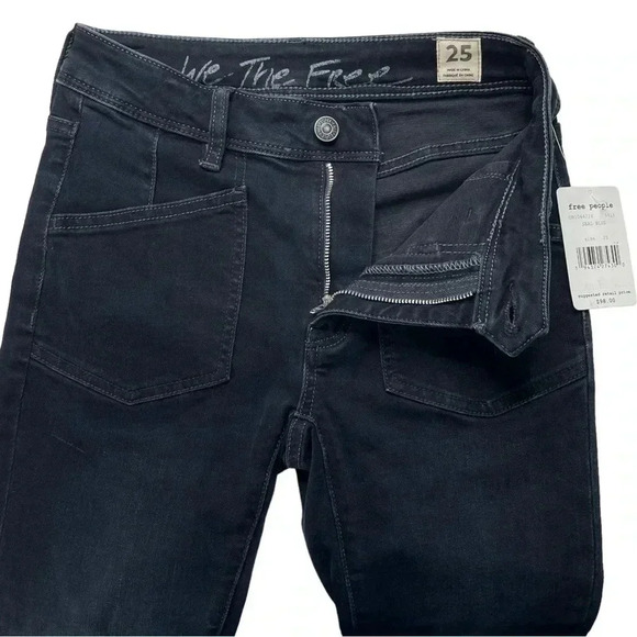 We The Free Ivy Released Hem Mid Rise Dark Navy Womens Skinny Jeans Size 25 - Picture 6 of 10